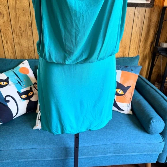 BCBGMAXAZRIA Teal Sleeveless RetrDress - Picture 3 of 12